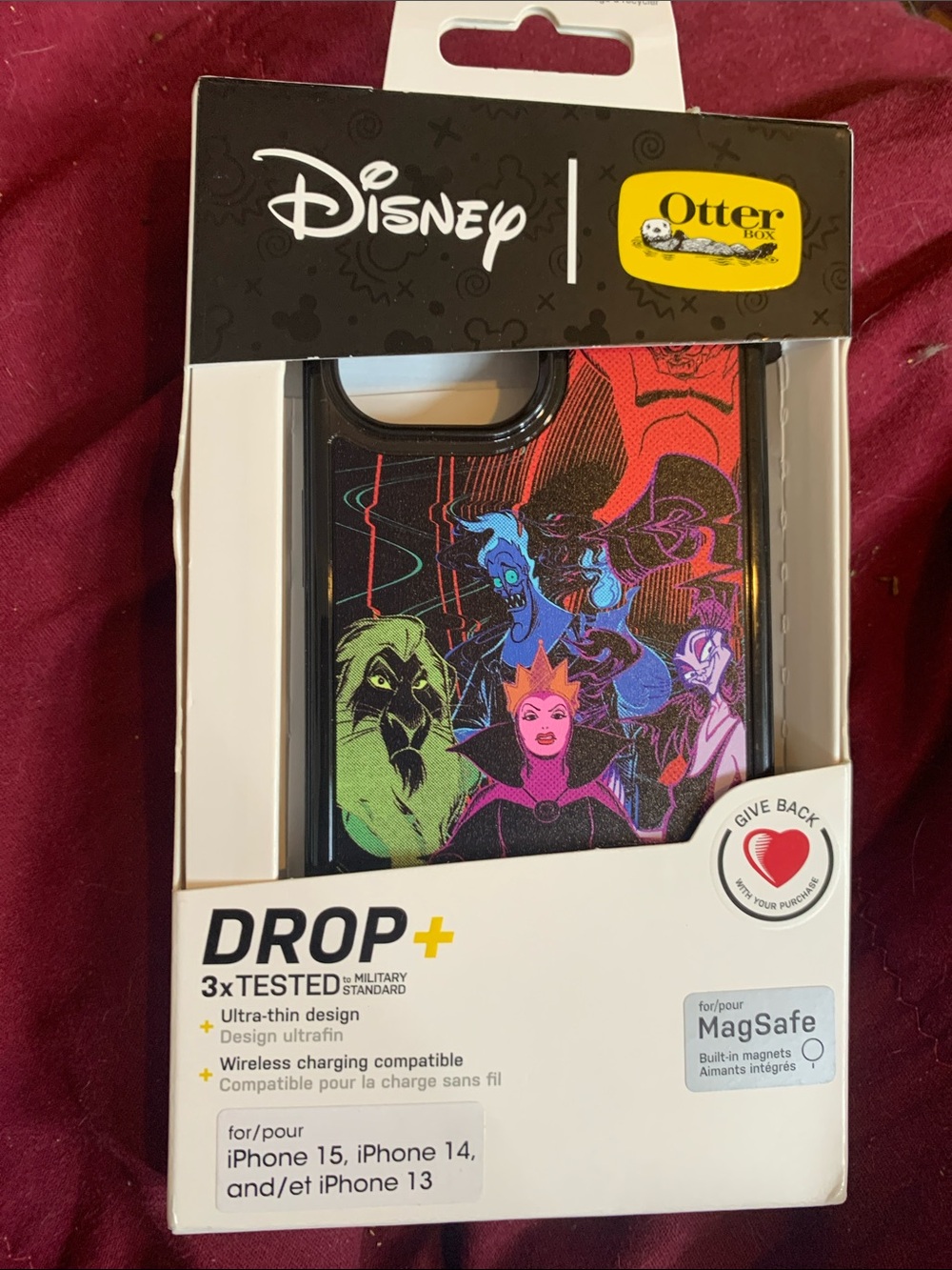OtterBox Disney Villains iPhone Case — Black with Neon Multi-Color Art